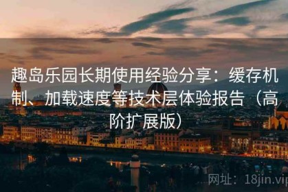 趣岛乐园长期使用经验分享：缓存机制、加载速度等技术层体验报告（高阶扩展版）