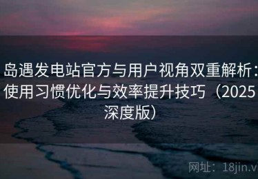 岛遇发电站官方与用户视角双重解析：使用习惯优化与效率提升技巧（2025深度版）