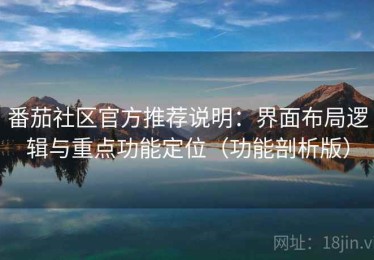 番茄社区官方推荐说明：界面布局逻辑与重点功能定位（功能剖析版）