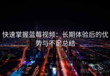 快速掌握蓝莓视频：长期体验后的优势与不足总结