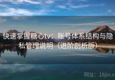快速掌握糖心tv：账号体系结构与隐私管理说明（进阶剖析版）