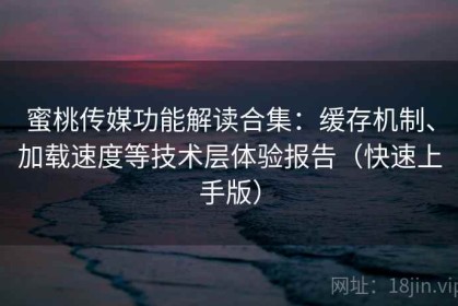 蜜桃传媒功能解读合集：缓存机制、加载速度等技术层体验报告（快速上手版）