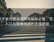 新手使用蘑菇视频电脑版必看：官方入口与镜像线路的选择依据