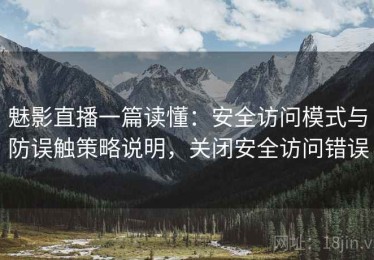 魅影直播一篇读懂：安全访问模式与防误触策略说明，关闭安全访问错误