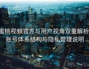 蜜桃视频官方与用户视角双重解析：账号体系结构与隐私管理说明