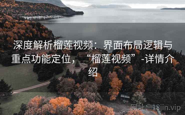 深度解析榴莲视频：界面布局逻辑与重点功能定位，“榴莲视频”-详情介绍