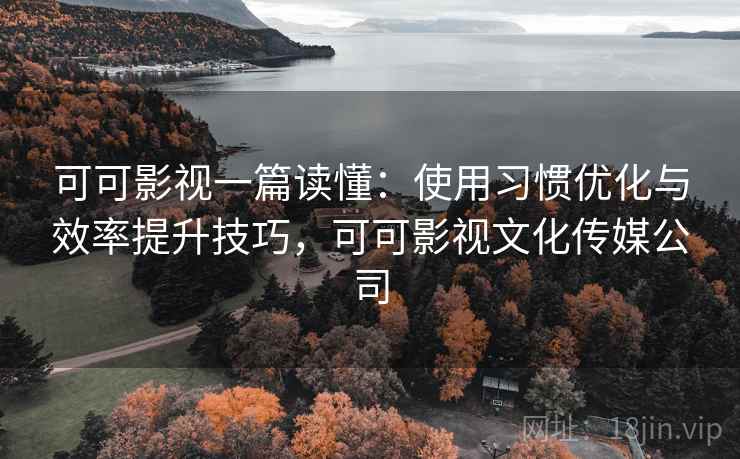 可可影视一篇读懂：使用习惯优化与效率提升技巧，可可影视文化传媒公司